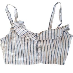 Forever 21 Middrift Striped Crop Top Medium